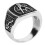 (White Size 10) Stainless Steel Engraved Antique Ring Size 8 1
