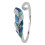 Open Ring S925 Silver Platinum Blue Green Gradient Feather Adjustable 2