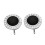 Silver Round Stud Earrings Rhinestone Black 5