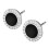 Silver Round Stud Earrings Rhinestone Black 4