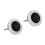 Silver Round Stud Earrings Rhinestone Black 2