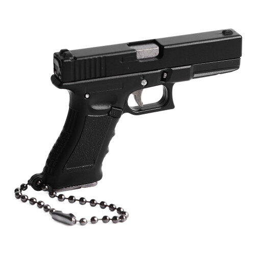 (Black) 1:3 Scale G17 Keychain High Simulation Alloy Model Key Ring Black 2