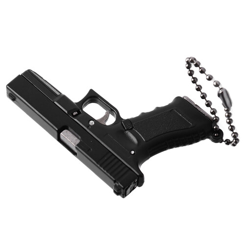 (Black) 1:3 Scale G17 Keychain High Simulation Alloy Model Key Ring Black 1