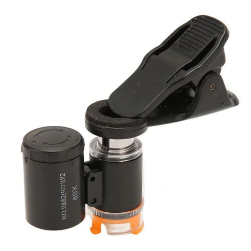 60X Clip On Microscope Magnifier with LED Lights for Phone 1