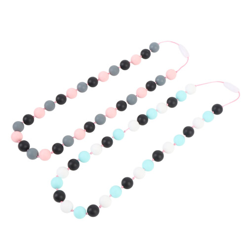 (Type C) 2x Silikon-Sensory-Halskette für Kinder B