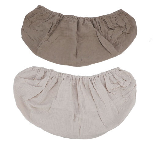 (Light Tan Apricot) 2pcs Soft Breathable Changing Pad Cover Solid Color Green Grey