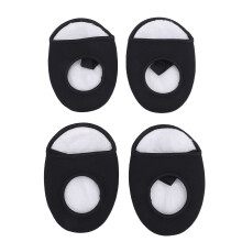(Black White) 2 Pairs Cycling Shoe Toe Covers Thick Warm Windproof Black White
