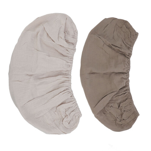 (Light Tan Apricot) 2pcs Soft Breathable Changing Pad Cover Solid Color Green Grey 2