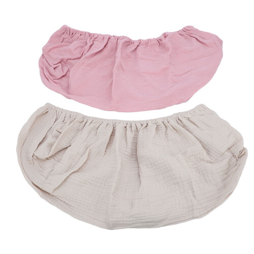(Pink Apricot) 2pcs Soft Breathable Changing Pad Cover Solid Color Green Grey 1