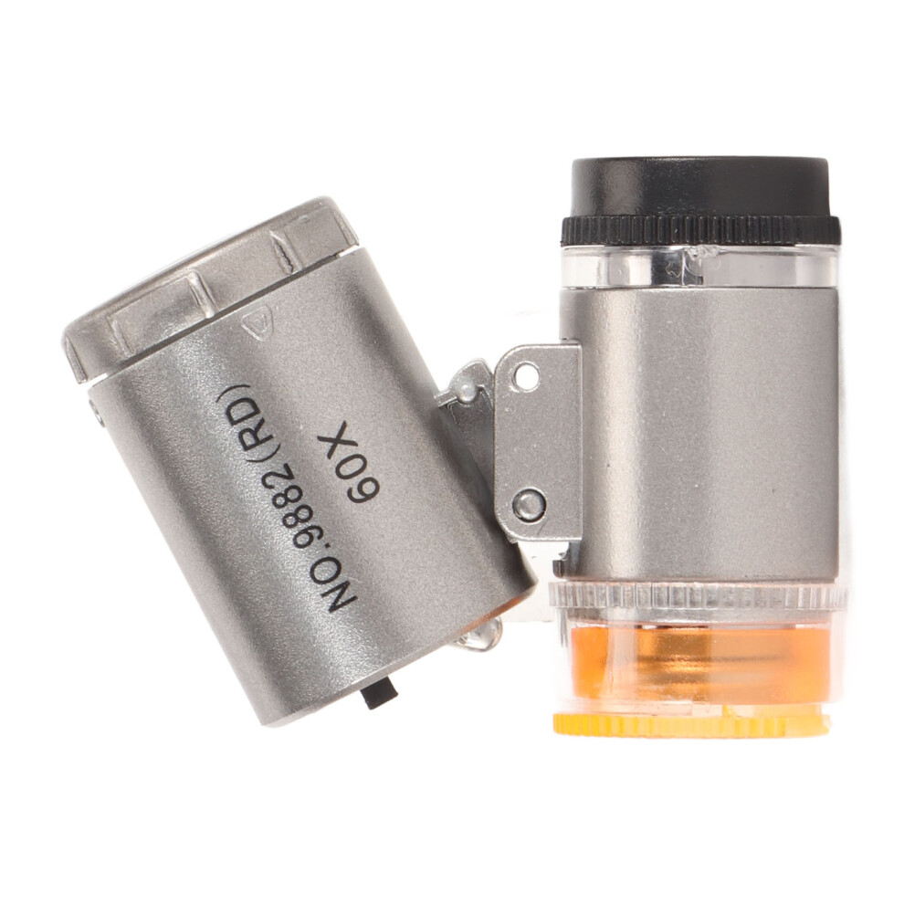 Light/Dark 60X Mini Pocket Microscope Led Adjustable Portable Magnifier