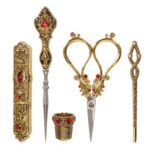 Vintage Embroidery Sewing Kit Alloy Sewing Scissors Golden