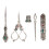 5pcs Embroidery Scissors Kit Alloy Thread Scissors Vintage Silver 1