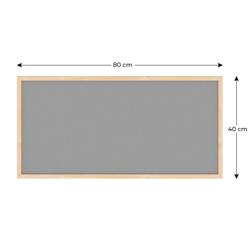 Fabric (Felt) Notice Board - 80x40 cm | Grey | Wooden Frame 1