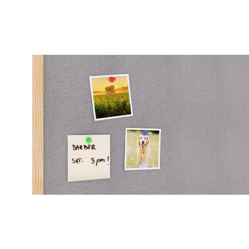 Fabric (Felt) Notice Board - 80x40 cm | Grey | Wooden Frame 2
