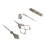 5pcs Embroidery Scissors Kit Alloy Thread Scissors Vintage Silver 2