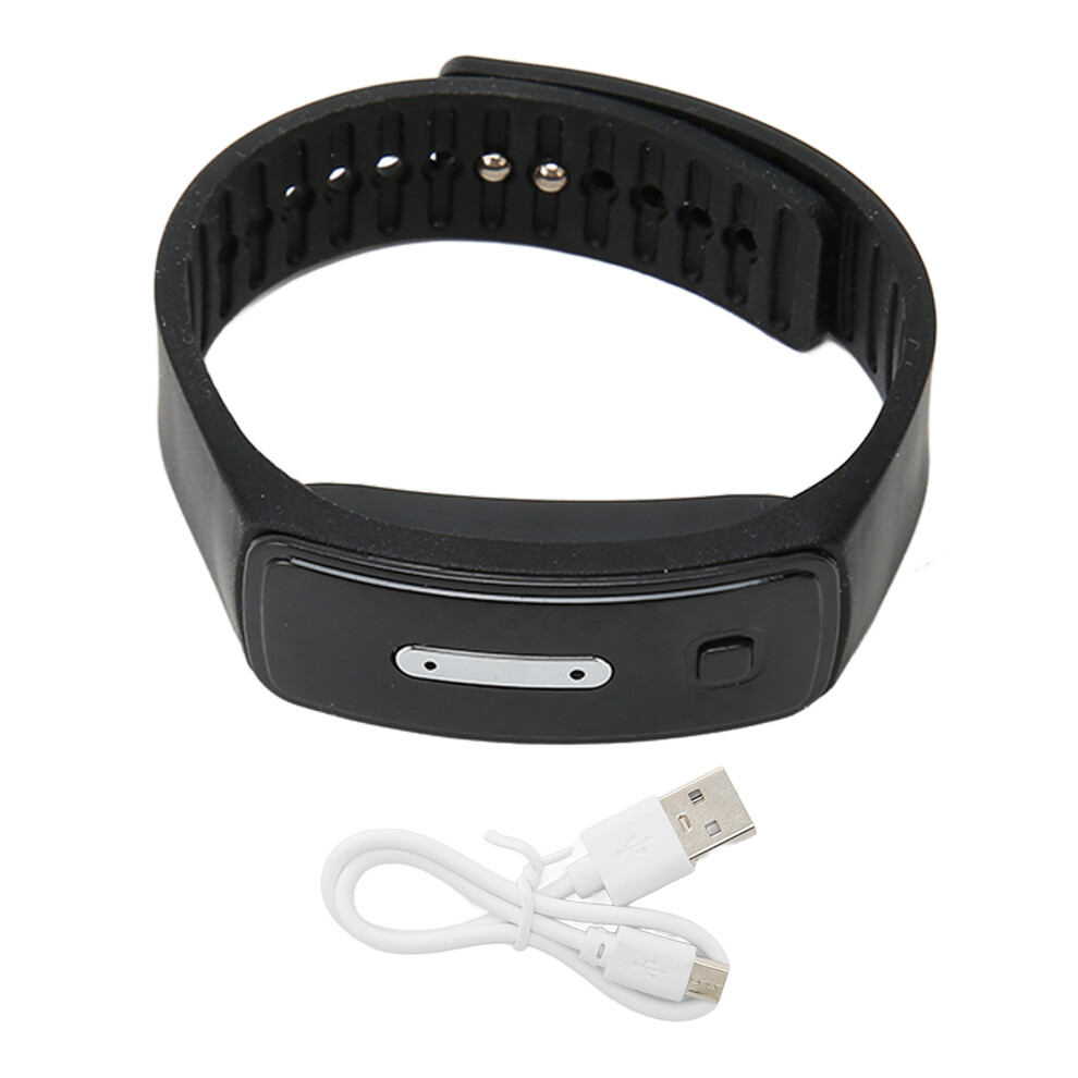 (Black) Ultrasonic Repellent Bracelet Usb Charging Adjustable Black 667859195754