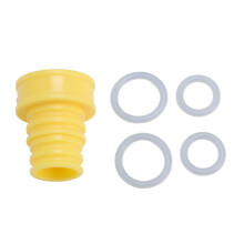 (Yellow) Tragbarer Duschkopf mit 4 Silikon-Dichtungen