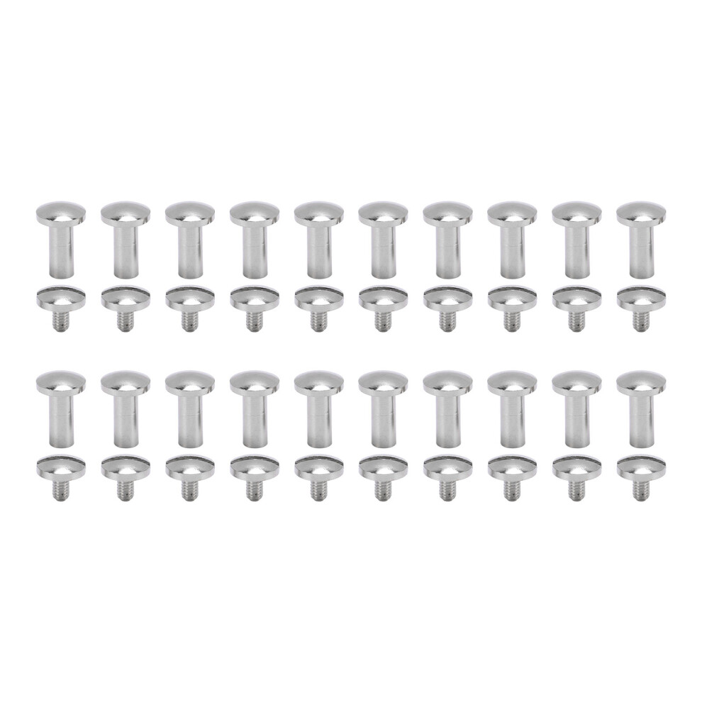20 Set Zinc Alloy Leather Rivets Silver 8X10mm Diy Craft Bookbinding 448787326447