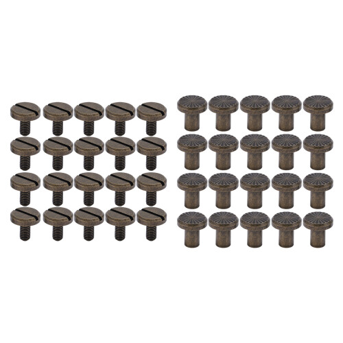 20x Antique Bronze Arc Slotted Rivets 8x6mm DIY Bookbinding