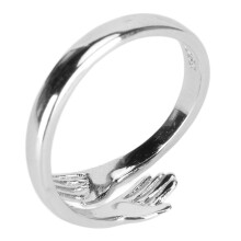 Women Hug Ring Silver Adjustable Open Wedding Party Jewelry