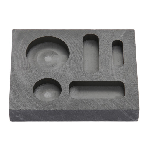 Graphite Ingot Mold 3 Rectangular 2 Round Holes High Temp