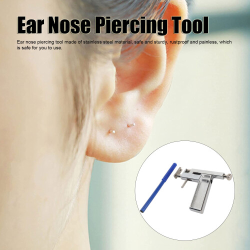Stainless Steel Reusable Ear Piercing Kit with Mirror