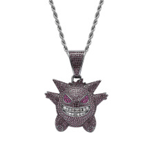 (Purple) Pendant Necklace Alloy Devil 60cm Stainless Steel Chain Purple