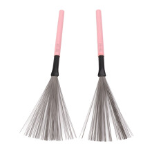 Kit de cepillo para batería rosa con alambre de acero, mango de arce
