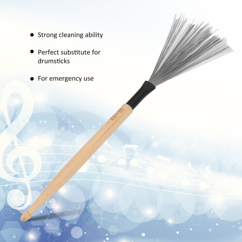 2PCS Portable Maple Drum Brushes & Sticks - Strong Cleaning Power 2