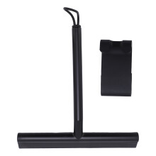 (Black) Raschietto Doccia Testa Morbida TPE PP Gancio Nero