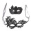 (Black) 2x Glitter Halfmasker Goud Voor Feest 1