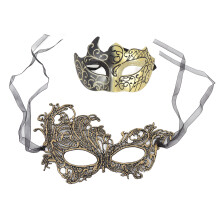 (Gold) 2x Glitter Halfmasker Goud Voor Feest