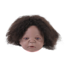 Afro-Perücken-Kopf, Schwarze Haut, Harz, PVC