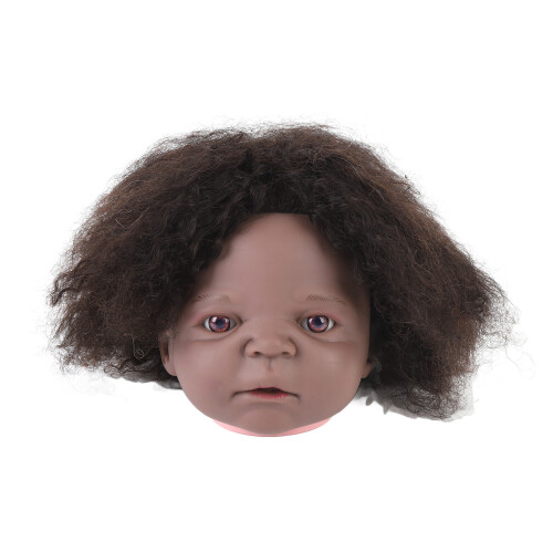 Afro-Perücken-Kopf, Schwarze Haut, Harz, PVC