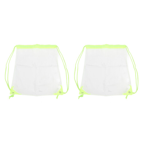2 Pack Clear Drawstring Bag PVC See Through Portable Backpack