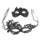 (Black) 2x Glitter Halfmasker Goud Voor Feest 3