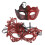 (Red) 2x Glitter Halfmasker Goud Voor Feest 5
