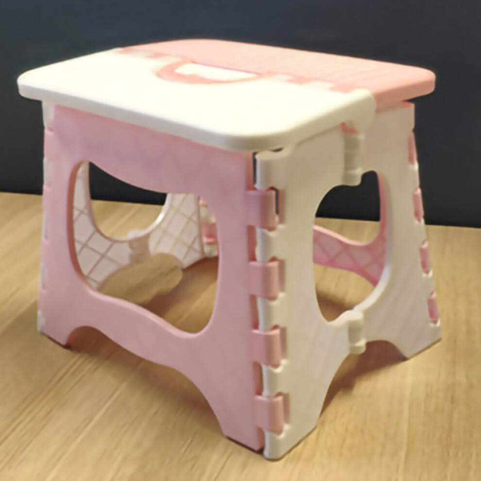 (Pink White) Folding Camp Stool Portable Plastic Garden Barbecue Blue White-image-OPC-PMMDXHB-NEW