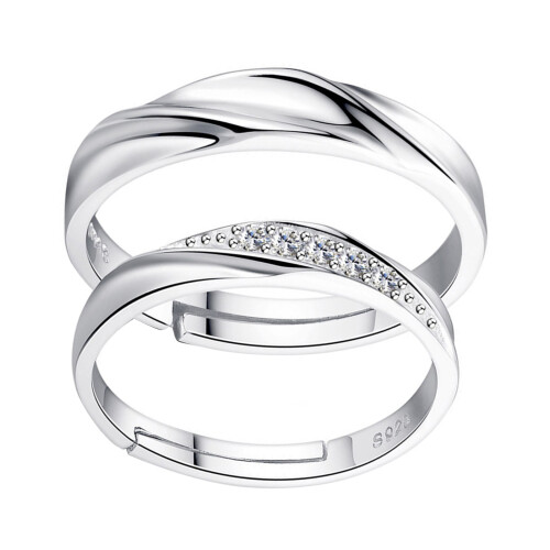 2pcs Open Ring Set Copper Couple Ring Party Dating 2