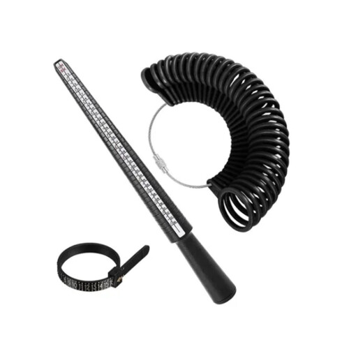 Ring Measuring Stick Set Clear Scale Adjustable Finger Gauge 1