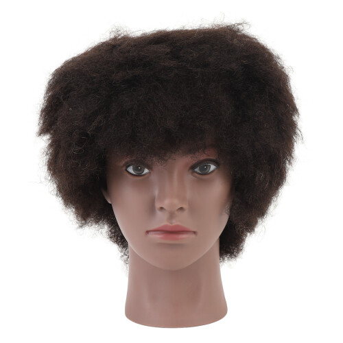 Afro Mannequin Head Black Resin