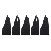 (S) 5x Zweifinger-Handschuhe Schwarz S glatt atmungsaktiv