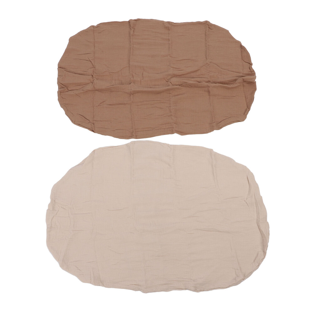 (Oatmeal Brown) 2Pcs Changing Pad Cover Diaper Table Pad Oatmeal Light/Brown