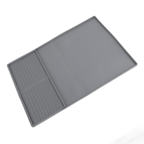 2-in-1-Silikon-Kaffee-Matte mit Geschirrtrockner Grau 2