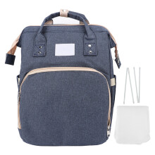 (Dark Blue) Windeltasche Rucksack wasserdicht faltbar mit Sonnenschutz, Dunkelblau