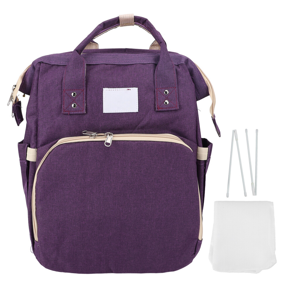 () Diaper Bag Backpack Waterproof Collapsible Nursing Sunshade Purple/Dark/Blue