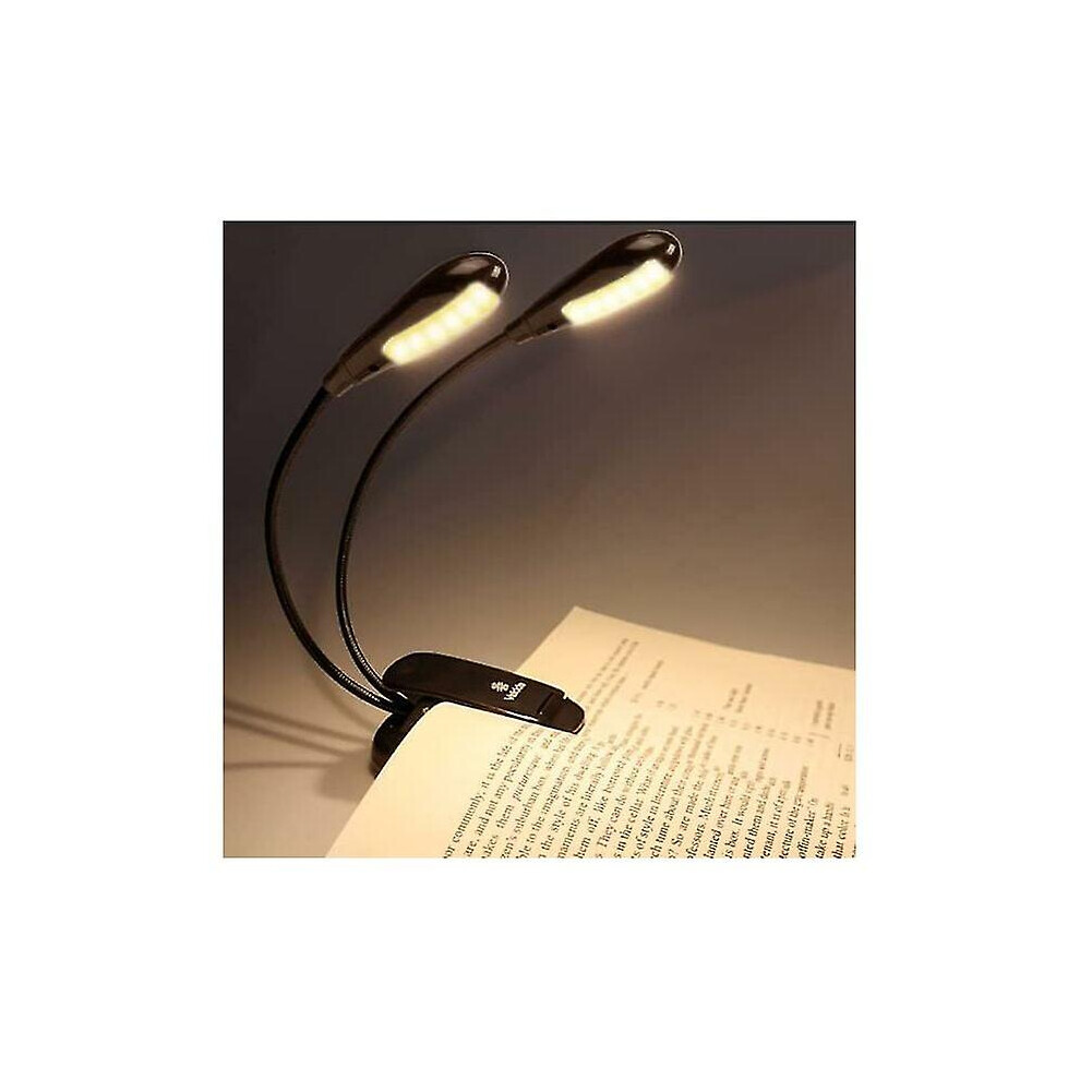 Kikidex (As Show, One Size) 12 Led Rechargeable Reading /Music Stand, Clip-On Reading Lamp In Bed, Double Eye Protection Light