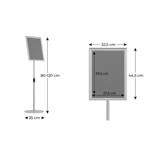 Snap Frame Information Stand - SILVER Aluminium Frame - A3 size 1