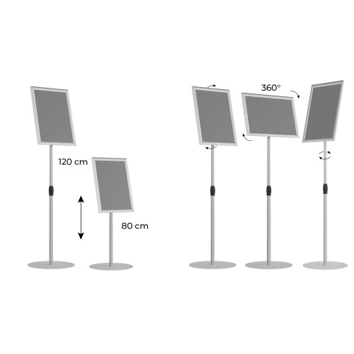 Snap Frame Information Stand - SILVER Aluminium Frame - A3 size 2