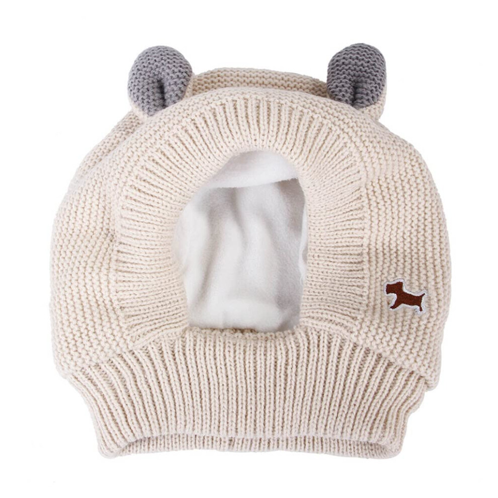Dog Ear Muffs Neck And Ears Warmer Winter Knit Snood Large Beige Machine Washable-image-OPC-PMMF89D-NEW